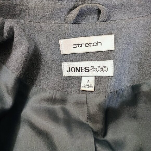 EUC: Jones & Co Size 18 Gray Three-Piece Suit - Picture 14 of 15